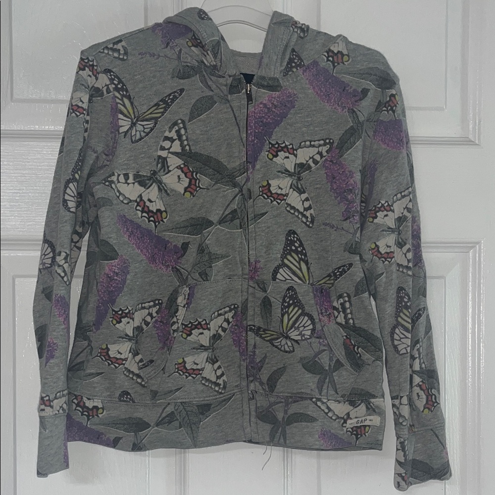 GAP Gray Butterfly Print Kids Jacket